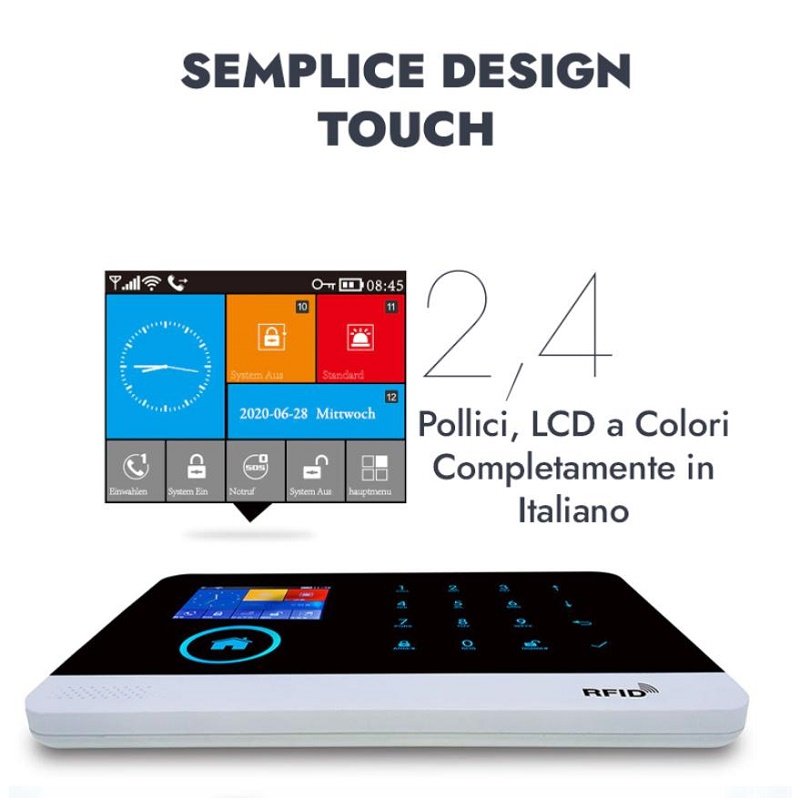 Allarme Casa Senza Fili 24 Pezzi - Sistema Antifurto WiFi/2G Con Sensori E App